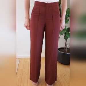 Bohme burgundy wide leg dress pants
